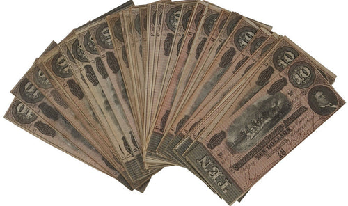 (1) 1861-1865 CONFEDERATE CURRENCY NOTES ~SOUTHERN STATES MONEY ~ GENUINE AUTHENTIC ~ CIVIL WAR ESTATE LOT SALE!