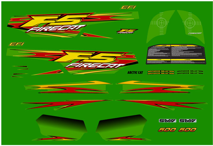 2003 Arctic Cat F5 Green Decal Kit