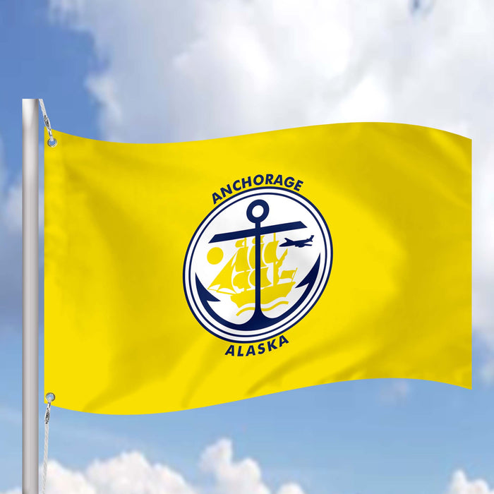 Alaska State Counties and Cities USA United States of America Flag Banner