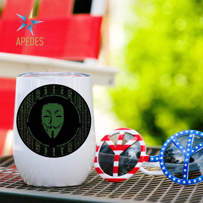 Anonymous Stainless Steel Stemless Wine Cup 12 OZ - Apedes Flags And Banners
