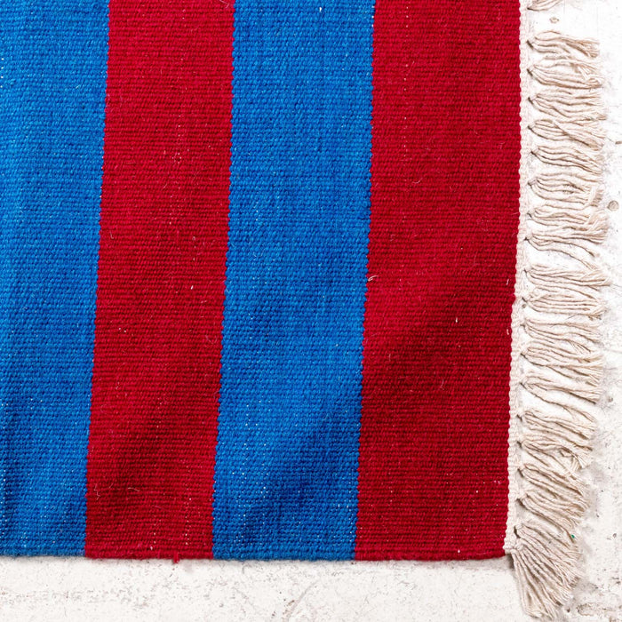 Blue and Red Striped Dhurrie RU192