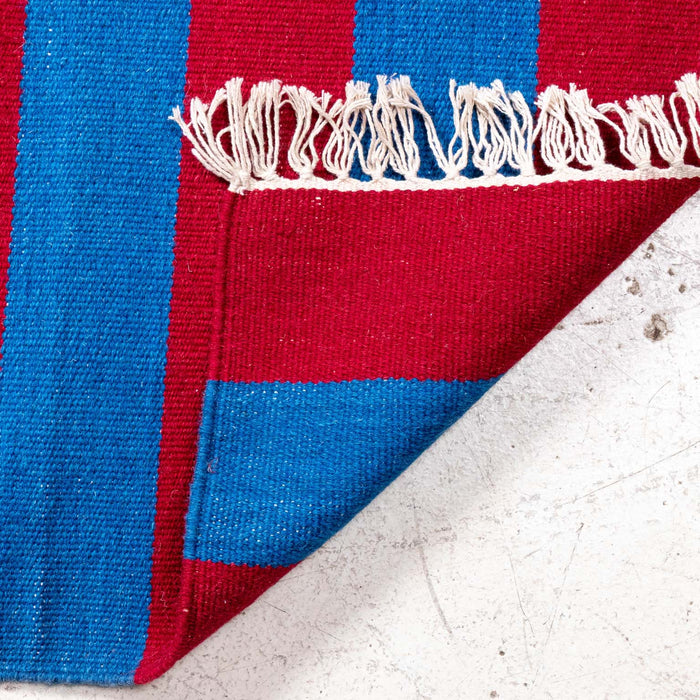 Blue and Red Striped Dhurrie RU192