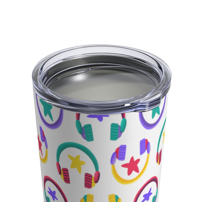 Brightly Colored All Over Headphones Print Insulated Tumbler 10oz Unisex Gift Musician Shipping Included