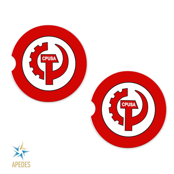 Communist Party USA CPUSA Car Cup Holder Coaster (Set of 2)