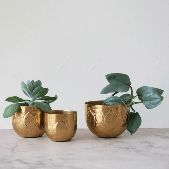 Debossed Metal Planter - NESTED