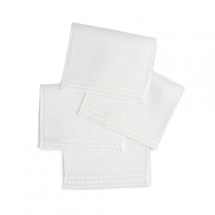 Dijon Cocktail Napkins - White-Julia B. Casa