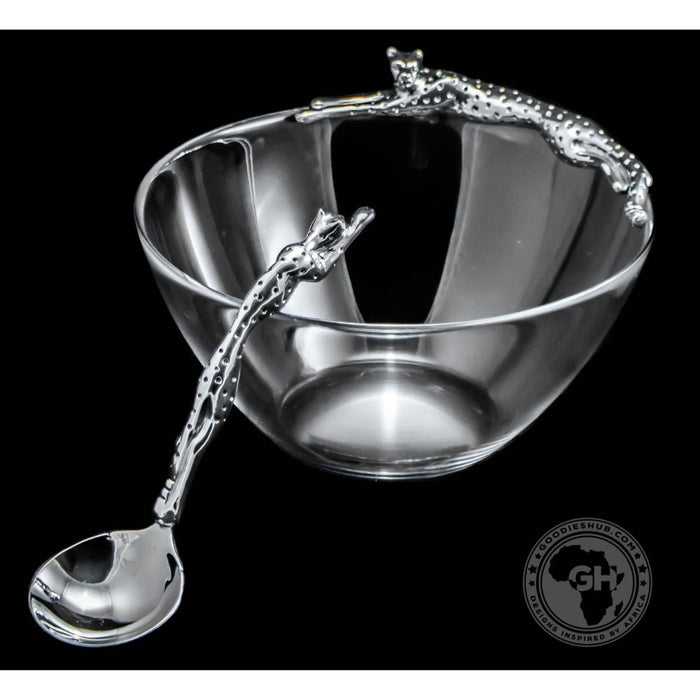 Dish 200mm Lying & Sauce Ladle Set - Cheetah Africa Collection - Diana Carmichael
