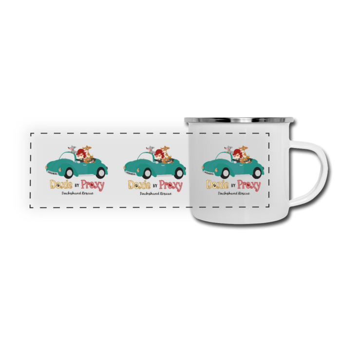 Doxie By Proxy Logo 12 oz Metal Camper Mug, Shipping Included - white
