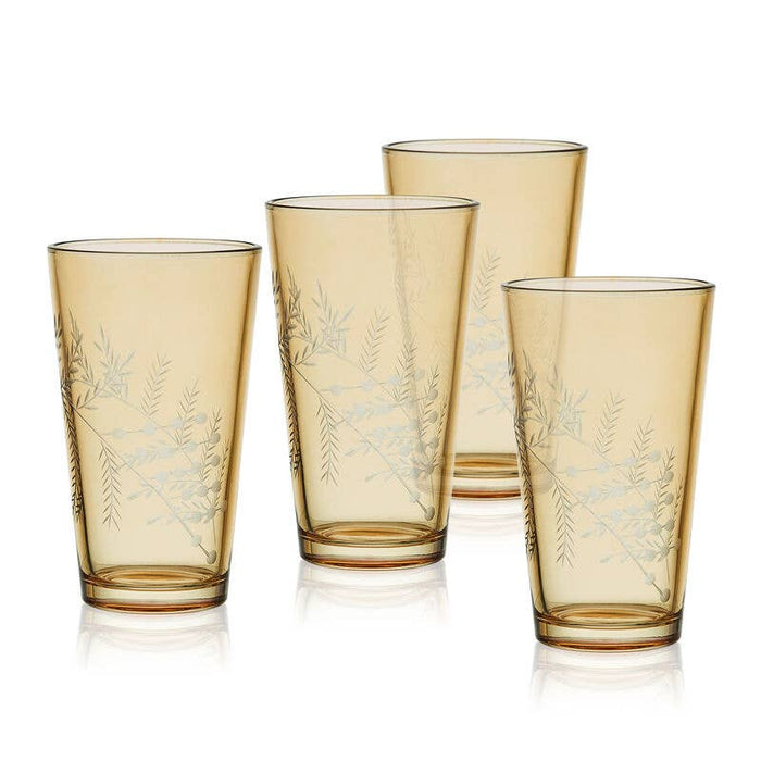 Gold Wildflower Glassware - Nested