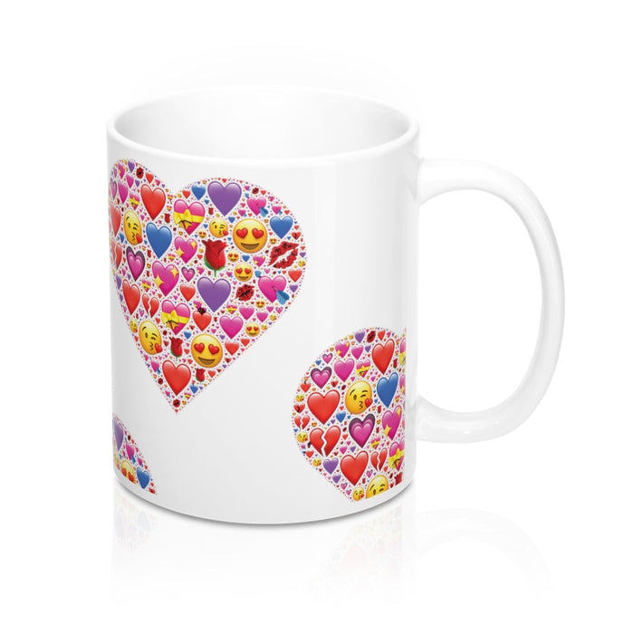 HEART EMOTICONS Pattern  Emojis Love Valentine Partner Mug 11oz/15oz Shipping Included