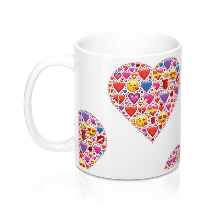 HEART EMOTICONS Pattern  Emojis Love Valentine Partner Mug 11oz/15oz Shipping Included