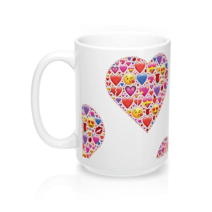 HEART EMOTICONS Pattern  Emojis Love Valentine Partner Mug 11oz/15oz Shipping Included