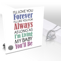 I'll Love You Forever - Glass Message Display and Choice of Gorgeous Pendant in Multi Styles - Shipping Included