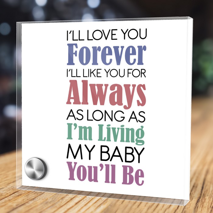 I'll Love You Forever - Glass Message Display and Choice of Gorgeous Pendant in Multi Styles - Shipping Included