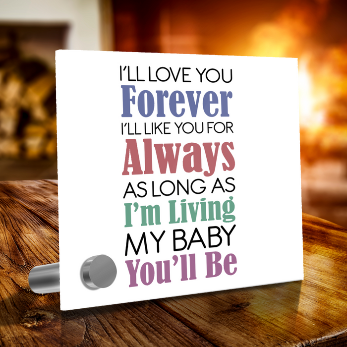 I'll Love You Forever - Glass Message Display and Choice of Gorgeous Pendant in Multi Styles - Shipping Included