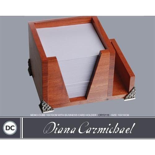 Memo Cube 10x10cm With Paper Refill & Business Card Holder - Crystal D'afrique - Diana Carmichael-GoodiesHub