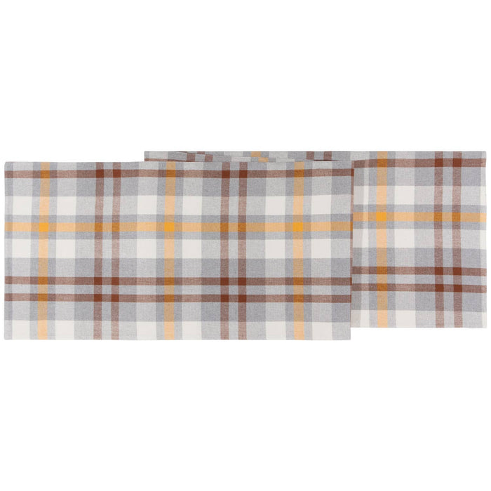 Now Designs Second Spin Plaid Maize Table Runner - Nested Designs