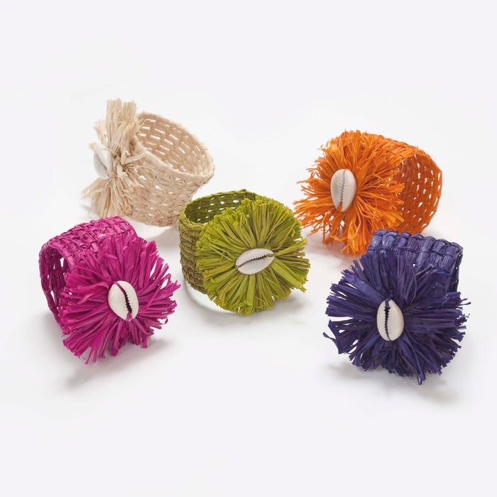 Raffia Dinner Napkin Rings - Navy-Julia B. Casa