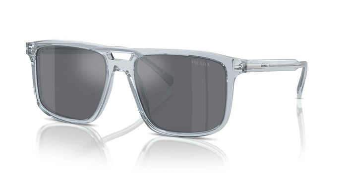 Transparent Azure/Dark Grey Flash Silver / 56