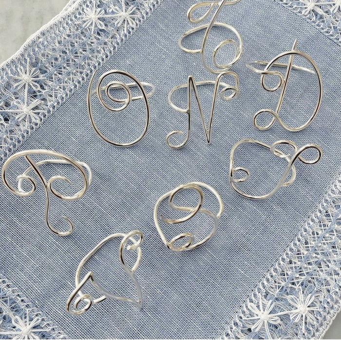 Sterling Silver Monogram Napkin Rings-Julia B. Casa