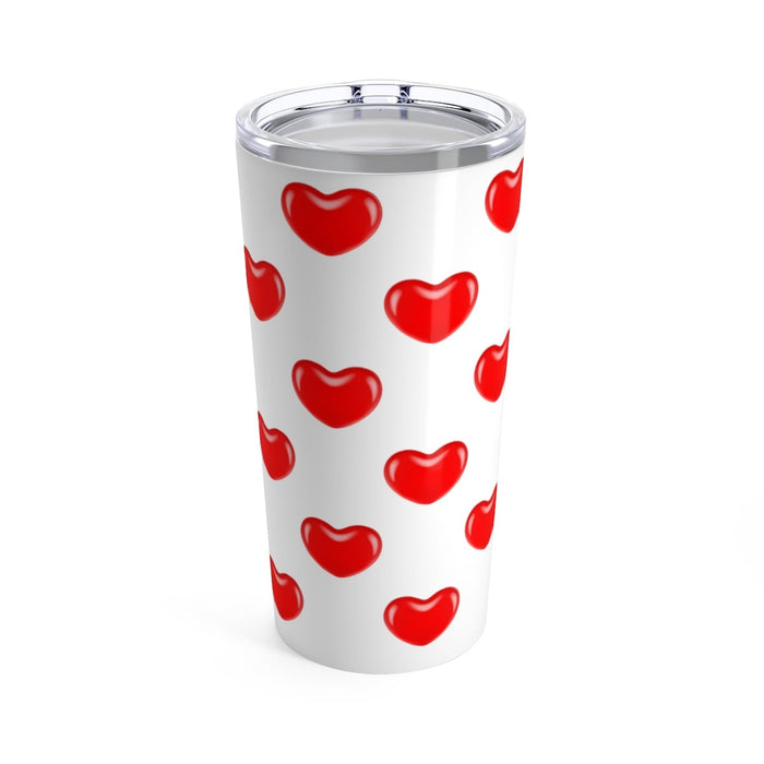Tumbler JELLY BEAN HEARTS Pattern Insulated 20 oz Coffee Lover Unisex Shipping Included