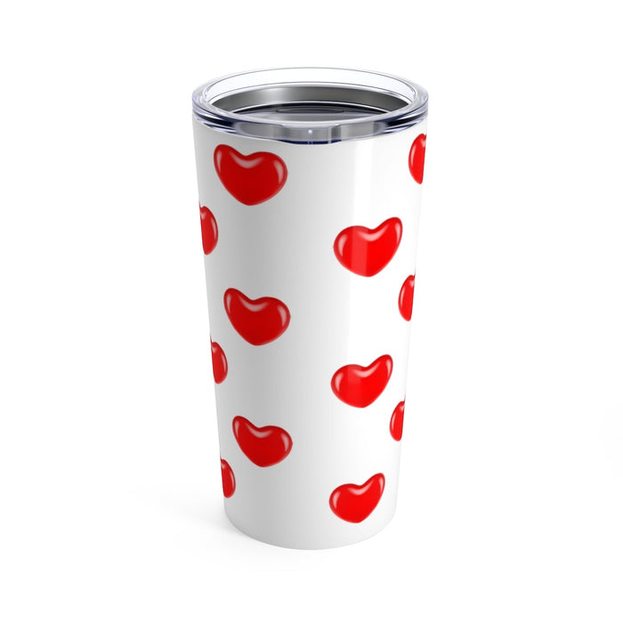 Tumbler JELLY BEAN HEARTS Pattern Insulated 20 oz Coffee Lover Unisex Shipping Included