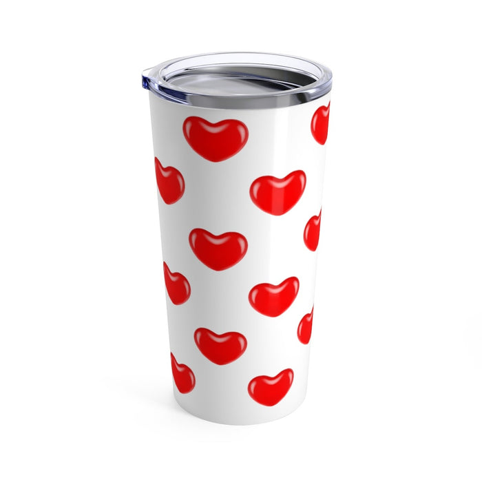 Tumbler JELLY BEAN HEARTS Pattern Insulated 20 oz Coffee Lover Unisex Shipping Included