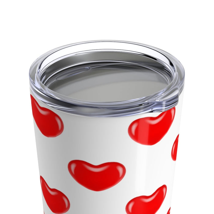 Tumbler JELLY BEAN HEARTS Pattern Insulated 20 oz Coffee Lover Unisex Shipping Included