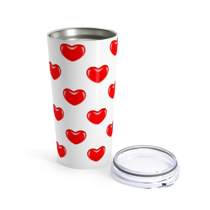Tumbler JELLY BEAN HEARTS Pattern Insulated 20 oz Coffee Lover Unisex Shipping Included